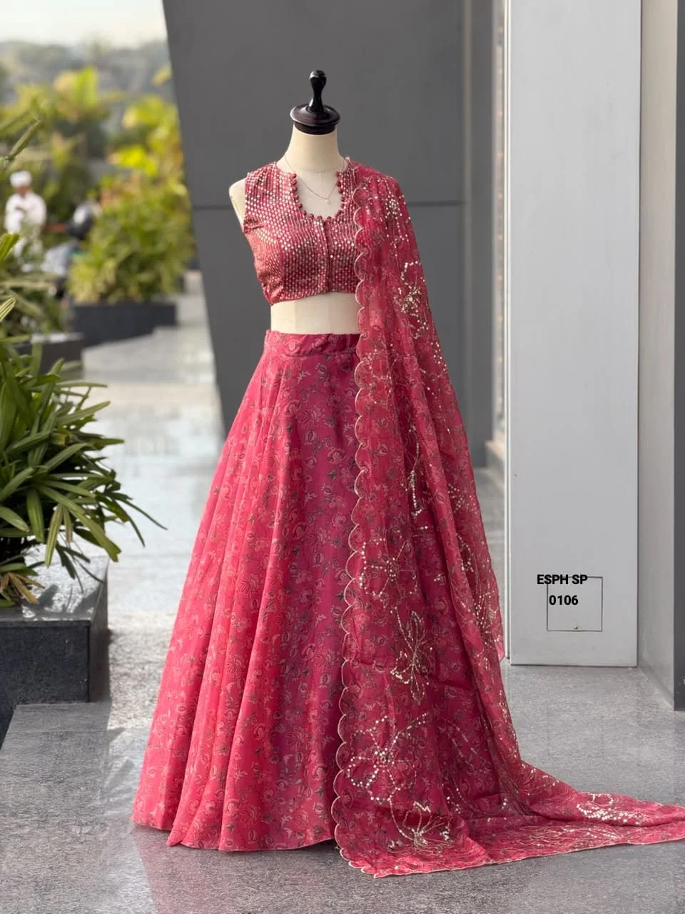 Exclusive Designer Jimmy Organza Digital Printed Lehenga Set